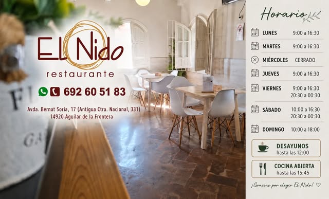 Foto 3 de Restaurante El Nido, Aguilar de la Frontera
